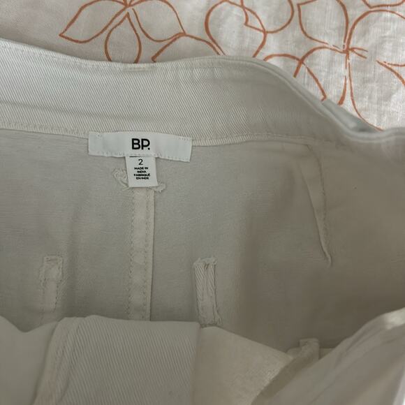 BP. High Waist Straight Leg Cotton Pants In White Size 2 NWOT - Picture 7 of 10